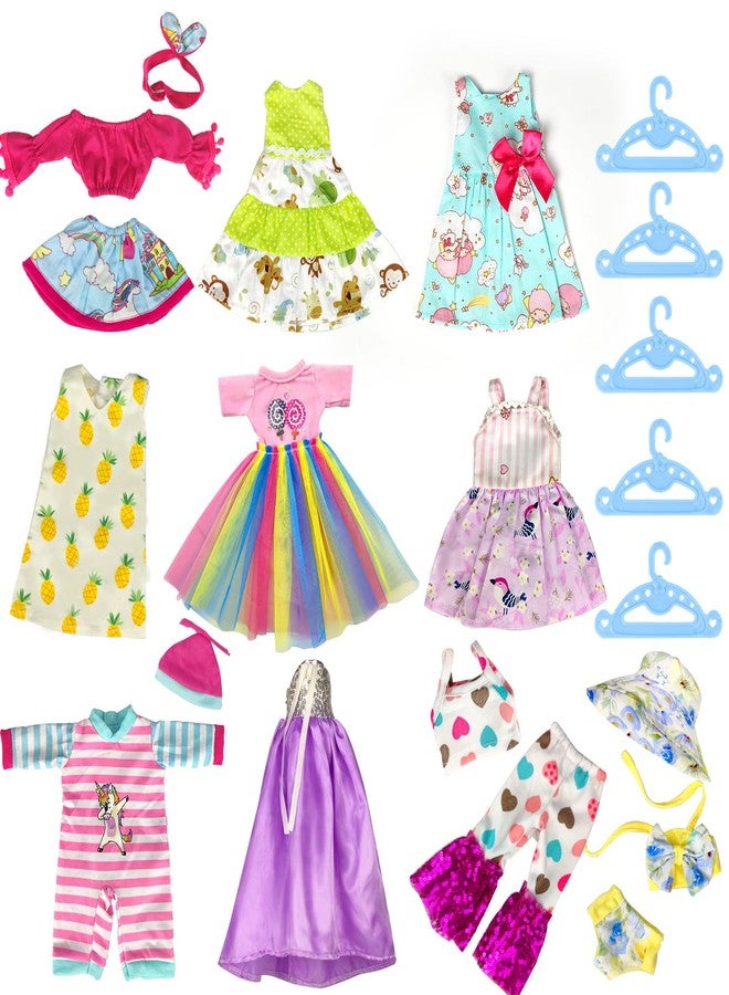 WONDOLL 10-Sets Doll-Clothes for American-14-inch-Dolls - Compatible with 14.5-inch-Dolls Handmade Clothes and Outfits Accessories Christmas Birthday Gift for Little Girl - Image 2